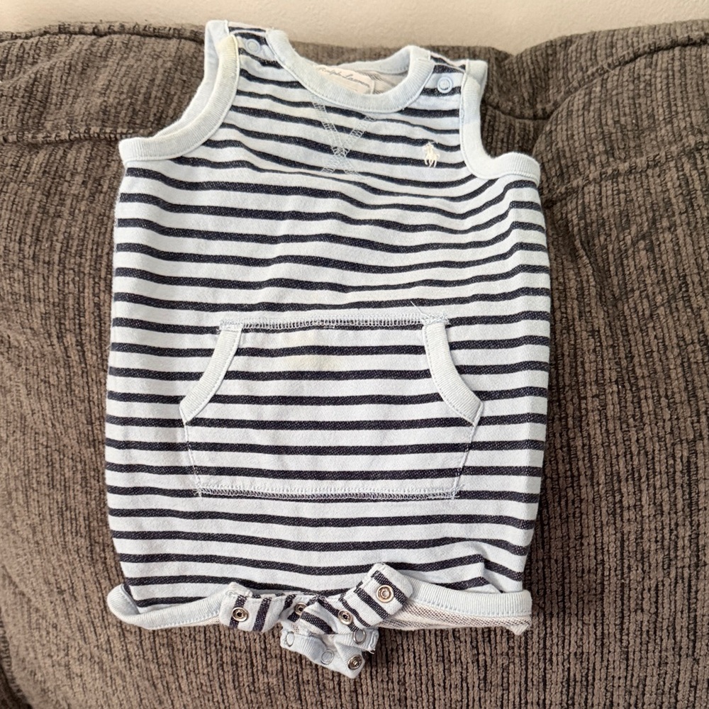 Ralph Lauren Striped Navy and White Bodysuit